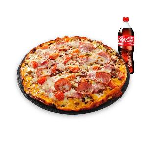 Chicken, Salami, Grana Padano and Ranch Sauce Pizza (R) + Coke 500ml product image