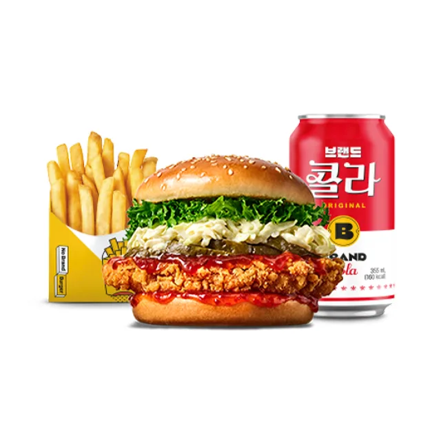 Sriracha Chicken Burger Set In South Korea No Brand Burger