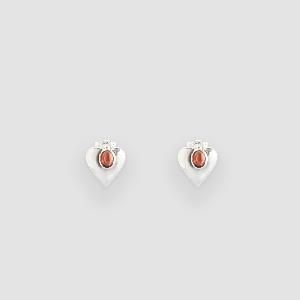 Red Brave in Heart Earring-Silver product image