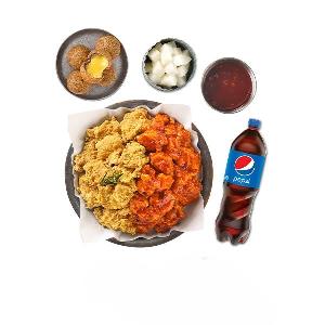 Half Boneless Fried, Half Seasoned Chicken + Double Cheese Ball + Coke 1.25L product image