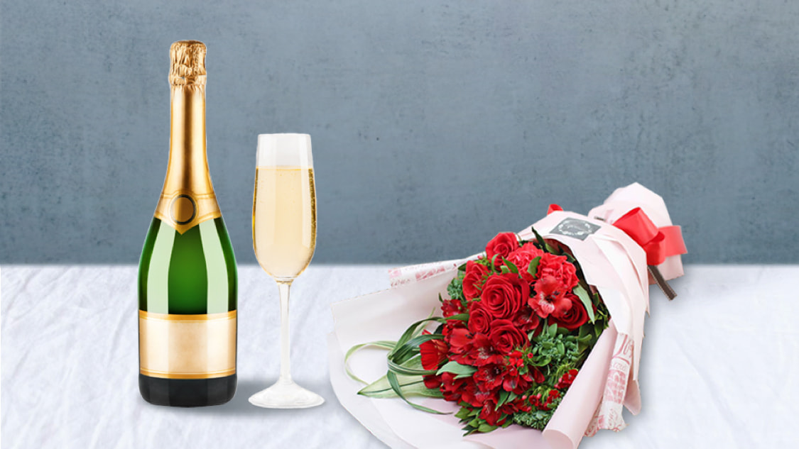Flower Bouquet & Champagne (Delivery) brand image