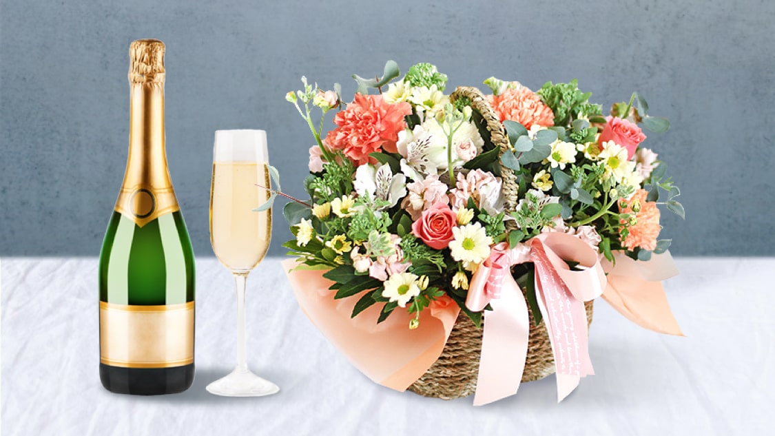 Flower Basket & Champagne (Delivery) brand image