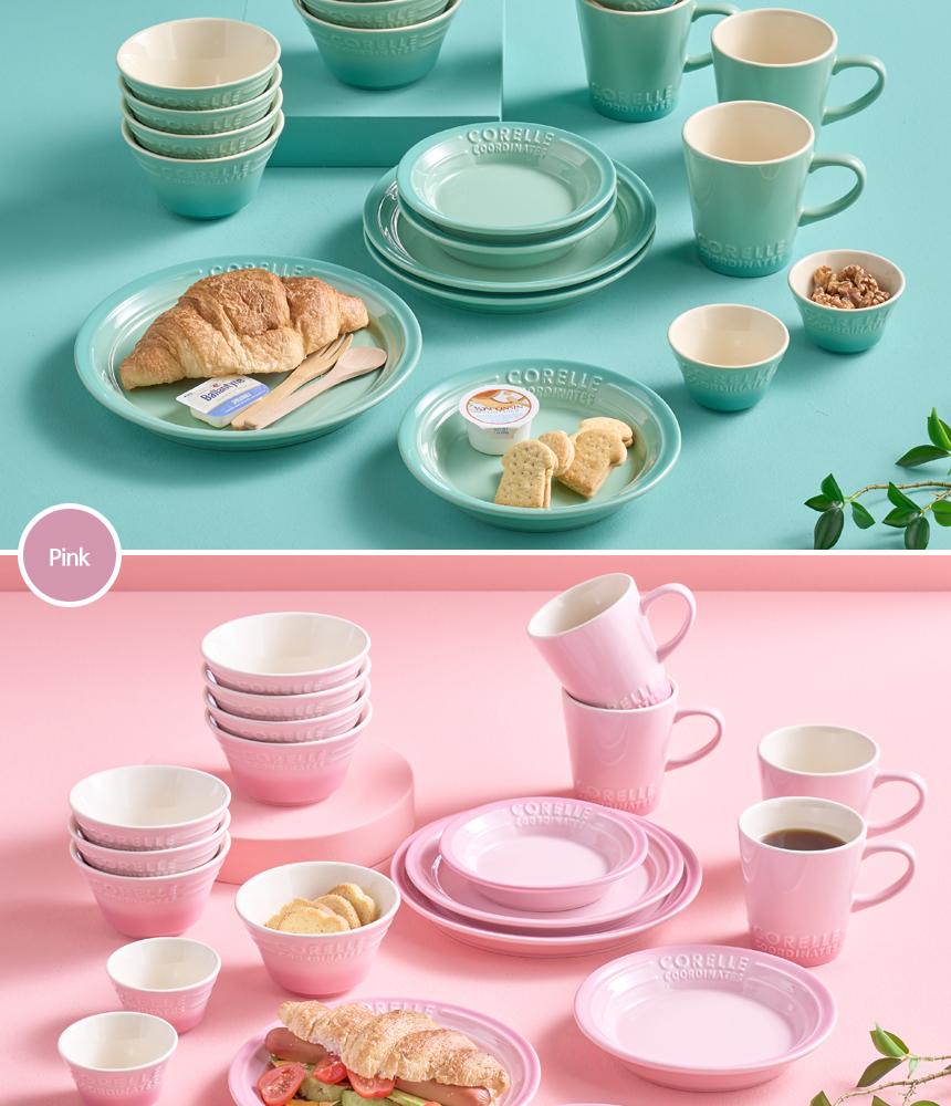 Coordinates Breezestone Tableware Set of 20_Pink In South Korea