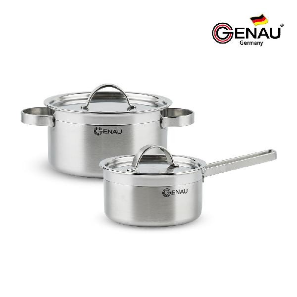 3-Ply IH Stainless Steel Pot Set (2-Piece: Saucepan 16 + Casserole 20) product image