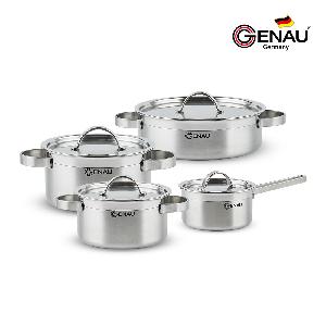 3-Ply IH Stainless Steel Pot Set (4-Piece: Saucepan 16 + Casserole 18, 20 + Shallow Pot 24) product image