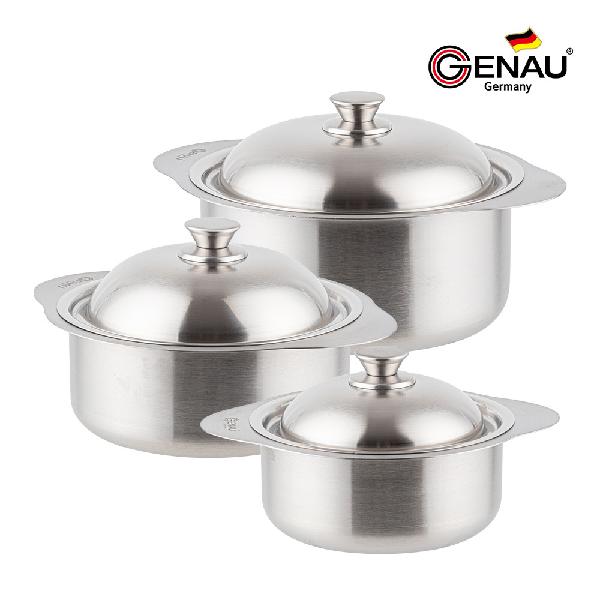 Dome IH Stainless Steel Pot Set (3-Piece: Casserole 16, 18, 20) product image