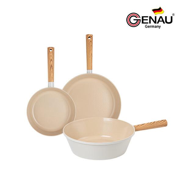 Lively IH Titanium-Coated Frying Pan Set (3-Piece: Frying 20 + Frying 28 + Wok 28) product image