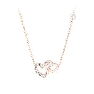 Double Heart Necklace (JJLJNQ1BS308SR420) item image