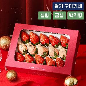 프리미엄 딸기 셀렉션, 유명산지 딸기 오마카세 400g (특품/15입/설향,금실,흰딸기) item image