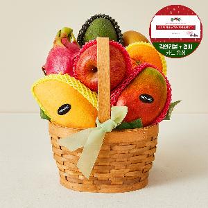 Christmas "Ribbon Message" Premium Rattan Fruit Basket (2.5kg+, 7 Varieties, 8 pcs) product image