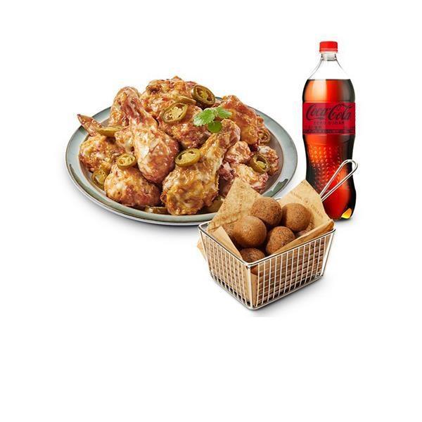 Spicy Pepper Mayo Chicken + Black Cheese Balls (5 pieces) + Coca-Cola Zero 1.25L product image
