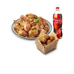 スパイシーペッパーマヨチキン + ブラックチーズボール（5個）+ コーラ1.25L item image