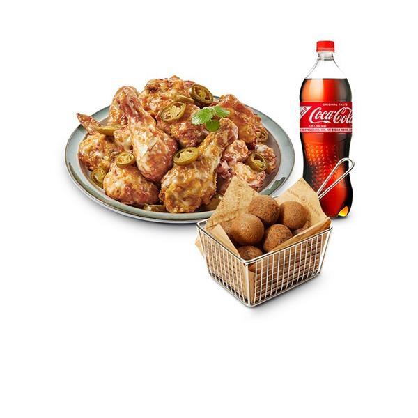 Spicy Pepper Mayo Chicken + Black Cheese Balls (5 pieces) + Coke 1.25L product image