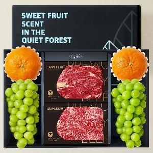 Fruity Gourmet  1++ Korean Beef, Shine Muscat (2 pcs), & Red Hyang (2 pcs) Gift Set (2.2kg) item image