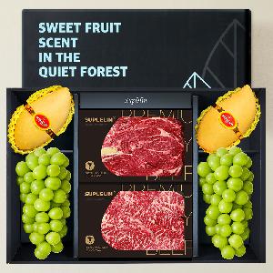 Fruity Gourmet 1++ K-Beef, Shine Muscat (2 pcs), & Thai Golden Mango (2 pcs) Gift Set (2.4kg) item image