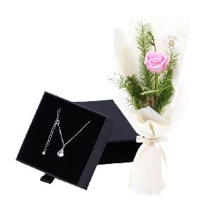 Only Rose Pink + Silver 925 Heartbeat Necklace product image