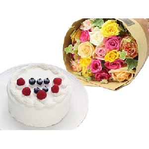 Strawberry Delight Cake and Roses product image