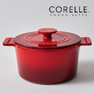 Coordinates Cast Iron Ashley Red 20cm Casserole Pot product image