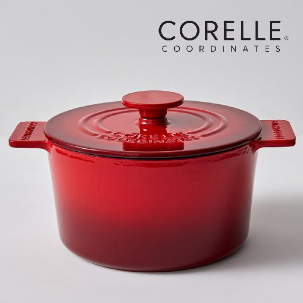Coordinates Cast Iron Ashley Red 20cm Casserole Pot product image