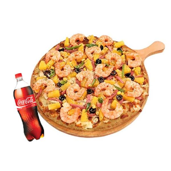 Monster Hawaiian Shrimp Pizza + Cola 1.25L product image