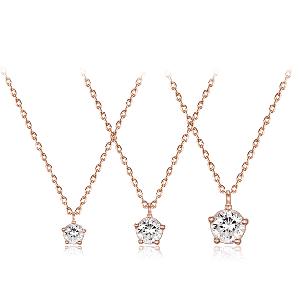 Solitaire Stone Necklace ELBRNN221 Rose Gold 0.1ct product image