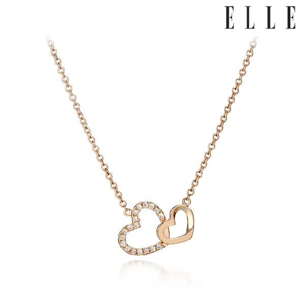 Two Heart Necklace ELBRNN119 Yellow Gold product image