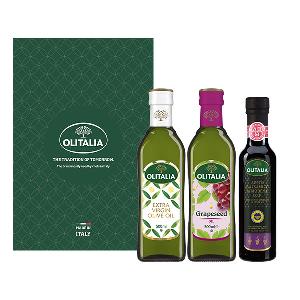 Olitalia Extra Virgin Olive Oil 500ml + Grapeseed Oil 500ml + Balsamic Vinegar 250ml product image