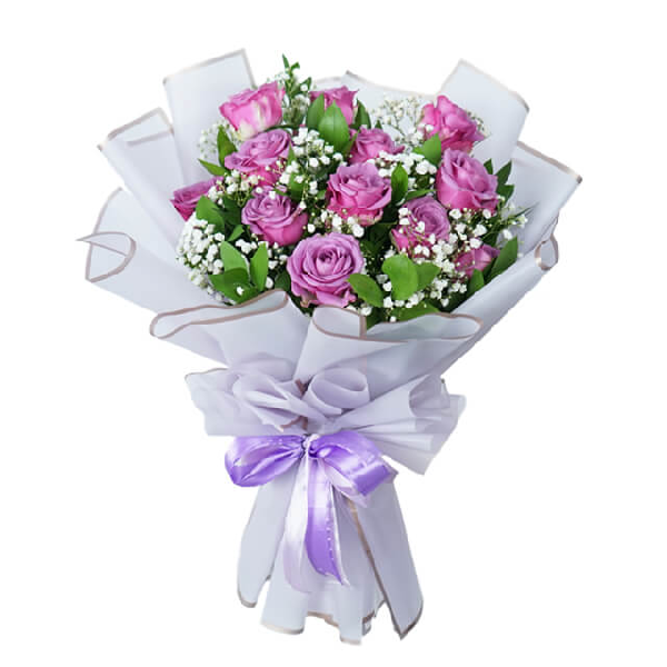 Elegant purple rose bouquet - Wonder imperial purple rose item image