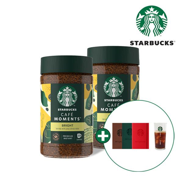 Cafe Moment Bright Blonde Coffee Jar (65g X 2) + Starbucks Iced Cup & Notebook Gift product image