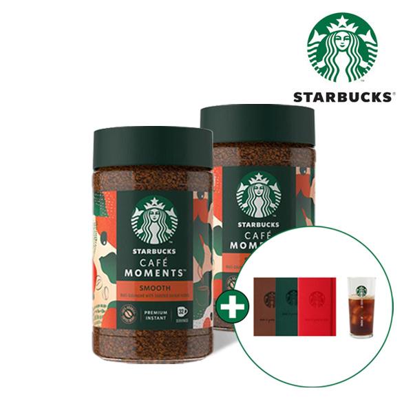 Cafe Moment Smooth Medium Coffee Jar (65g X 2) + Starbucks Iced Cup & Notebook Gift product image