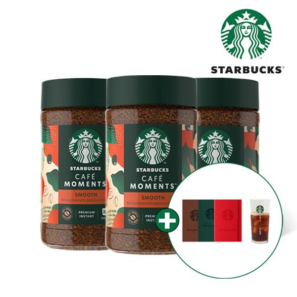 Cafe Moment Smooth Medium Coffee Jar (65g X 3) + Starbucks Iced Cup & Notebook Gift product image
