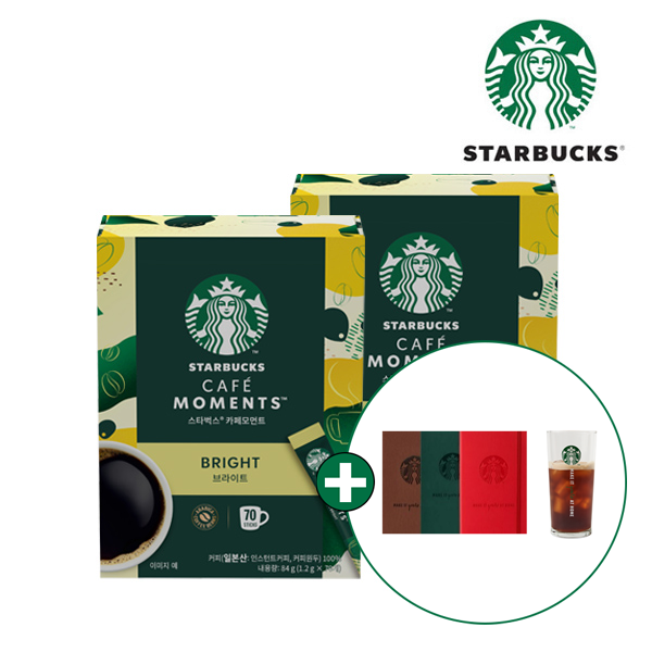 Cafe Moment Bright Blonde Stick Coffee (70T X 2 Boxes) + Starbucks Iced Cup & Notebook Gift product image