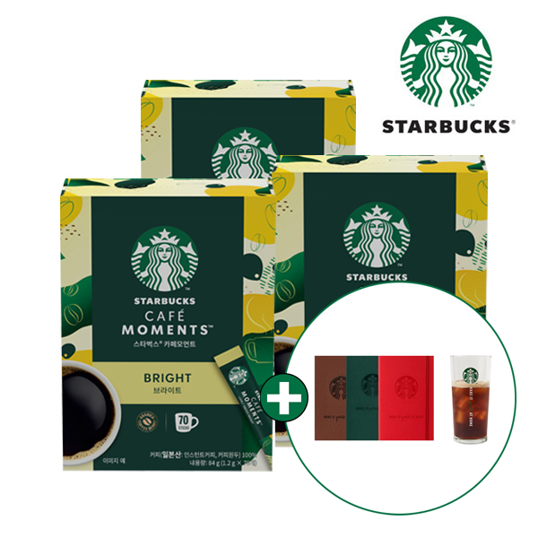 Cafe Moment Bright Blonde Stick Coffee (70T X 3 Boxes) + Starbucks Iced Cup & Notebook Gift product image