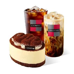 Twosome Oval Tiramisu (Petite) + Vanilla Bean Cold Brew Latte R + Americano R product image