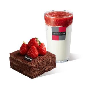 Spoonable Strawberry Chocolate Fresh Cream + Strawberry Yogurt Latte R item image