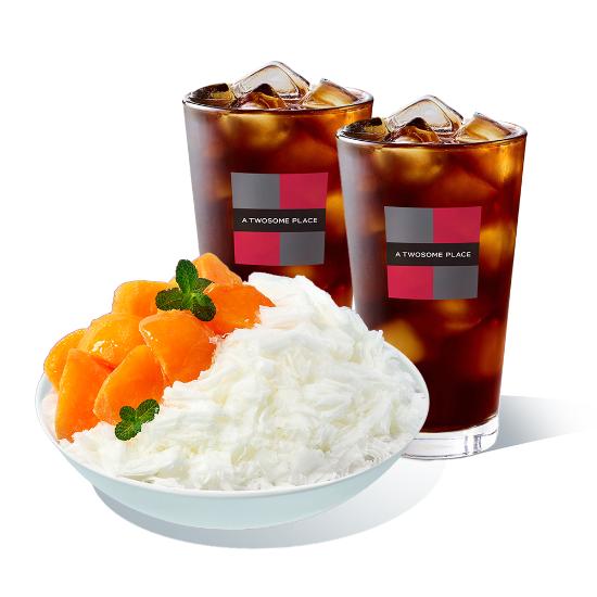 韓国トゥーサムプレイス私たちの柿かき氷 + アメリカーノ R 2杯