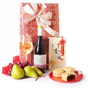 White Wine, Fruit and Mooncakes Mid Autumn Festival Gift product image