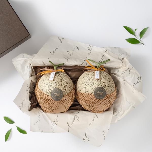 "With Complimentary Message Card" Premium Musk Melon Gift Set (2 pcs) 4kg+ product image
