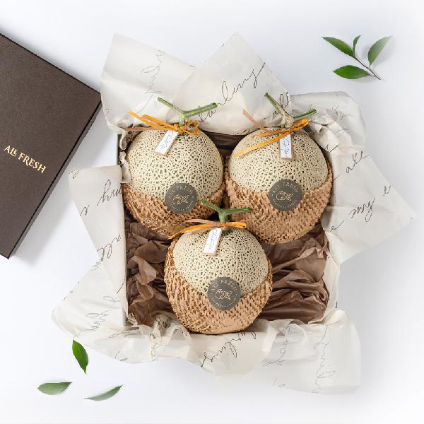 "With Complimentary Message Card" Premium Musk Melon Gift Set (3 pcs) 6kg+ item image