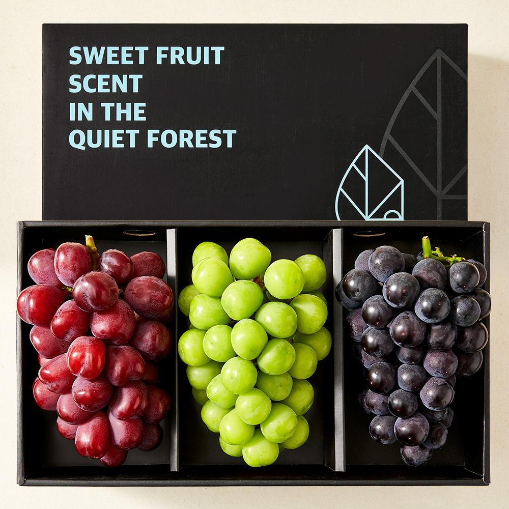 Premium Korean 3-Color Grape Gift Set 1.9kg In South Korea