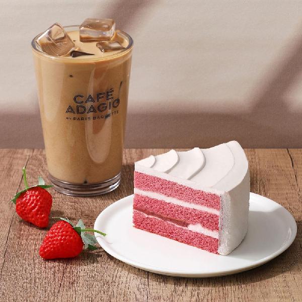 My Strawberry Slice Set (My No.1 Strawberry Fresh Cream Cake Slice + 1 Iced Caffè Latte) product image