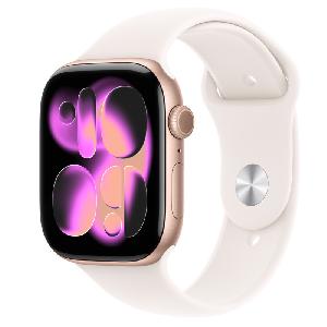 Apple Watch 11(GPS + Cellular)46mm Rose Gold Aluminum Light Blush Sport Band M/L product image