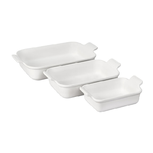 Heritage 3-Piece Rectangular Baking Dish Set- White product image