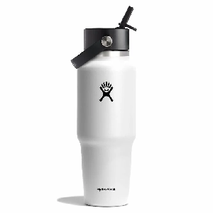 32oz Wide Mouth Travel Bottle with Flex Straw Cap- White product image