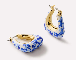 Dakota Marble Blue Statement Earrings product image