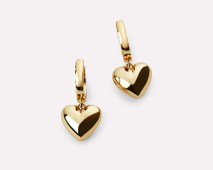 Jessica Puffed Heart Hoops Gold product image
