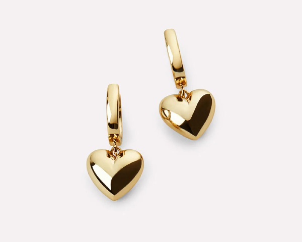 Jessica Puffed Heart Hoops Silver product image