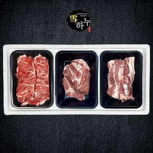 プレミアム熟成 1++ 韓牛 サーロイン & 韓豚 カルビ・肩ロース盛り合わせセット item image