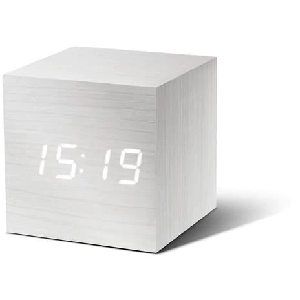 Kutia Cube Click Clock- White Click Clock with White LED product image