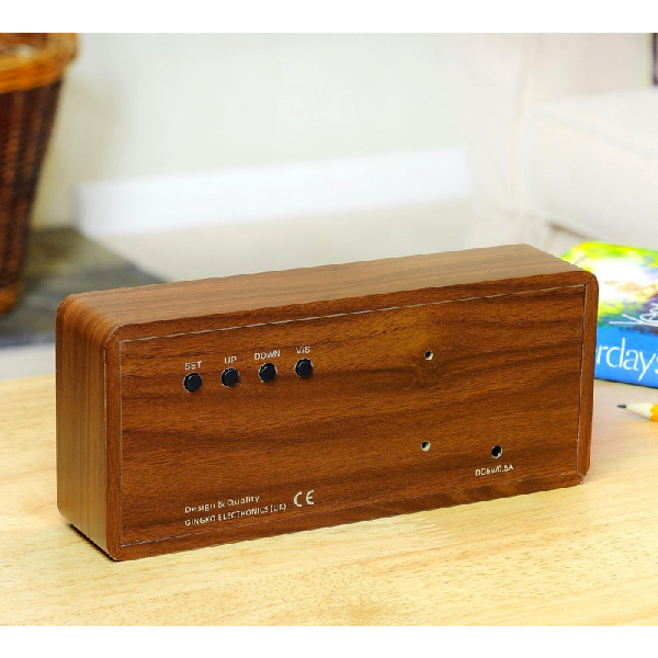 Kutia Slab Click Clock- Walnut Slab Click Clock with Green LED product image